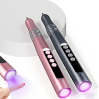 Stylo perceuse à ongles 2-en-1 en aluminium avec lampe UV intégrée, minuteur 30s/60s, léger, portable, recharge USB-C, kit de manucure sans fil