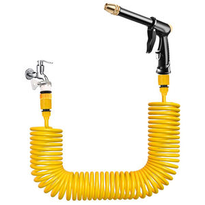 Tubo de <span class=keywords><strong>manguera</strong></span> de jardín con pistola rociadora presurizada de 3 funciones <span class=keywords><strong>Manguera</strong></span> de agua flexible antitorceduras de EVA expandible con conector rápido de 3/8'' - Product Image 1