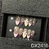 Faux ongles artificiels à presser en ABS faits à la main, couvrance totale, haute qualité, <span class=keywords><strong>modèle</strong></span> <span class=keywords><strong>manucure</strong></span> française, design floral portable, pose facile - Product Image 2