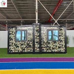 บ้านคอนเทนเนอร์สำเร็จรูปโครงเหล็กชุบสังกะสีกันแผ่นดินไหว ผนังแซนด์วิช กันน้ำ บรรจุภัณฑ์แบบแบน พับเก็บได้ เคลื่อนย้ายสะดวก - Product Image 4