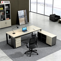 Escritorio Ejecutivo JIUSHUN Personalizado de Lujo para Oficina, Estación de Trabajo para Personal, Mesa para Computadora con Gabinete de Madera