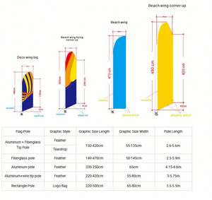 Bandera de playa de fibra de vidrio de doble cara personalizada de alta calidad, con bolsa de agua, pancarta promocional resistente a la decoloración, banderín para concesionarios de automóviles - Product Image 3