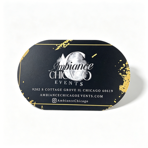 Cartes <span class=keywords><strong>de</strong></span> visite ovales noires mates épaisses 300 g/m² sur mesure pour les marques <span class=keywords><strong>de</strong></span> planification d'événements - Product Image 1