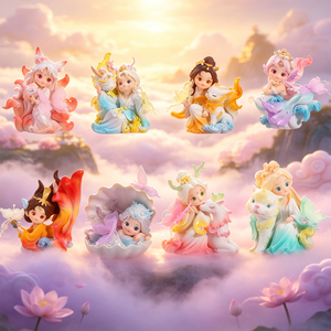 Figurine en résine sur le thème de <span class=keywords><strong>la</strong></span> mythologie chinoise Montagnes et Mers, boîte mystère, objet de collection, ornement de bureau ou de chambre, jouet artistique mignon pour filles - Product Image 3
