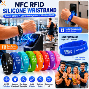 Pulsera de Silicona RFID NFC Personalizada para Membresía de Gimnasio, Control de Acceso y Gestión de Casilleros - Product Image 2