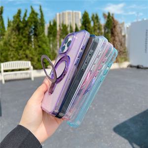 Funda de teléfono móvil con purpurina para iPhone 17 16 Air 15 14 Plus <span class=keywords><strong>13</strong></span> 12 Pro Max, soporte de anillo magnético, funda de teléfono móvil de lujo - Product Image 2