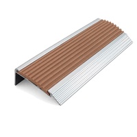 Profilé d'angle d'escalier en aluminium avec insert en PVC écologique pour tapis et carrelage, antidérapant, pour rénovation, vente en gros