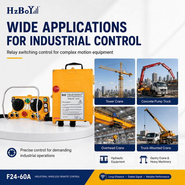 F24-60 Industrial Wireless Crane Remote Control 12V Portable Radio Control Temperature Protective Functions Made Plastic Metal