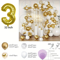 Kits de guirlandes de ballons en latex imprimés en lettrage doré à chaud pour la décoration de la maison, les baby showers, les anniversaires, les mariages et les fêtes