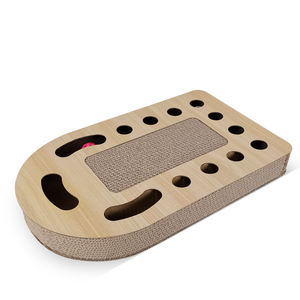 Großhandel Maßgefertigtes Wal-förmiges Umweltfreundliches Holz Doppelseitiges Gebogenes Design Langlebiges Katzen-Kratzbrett Katzenbaum - Product Image 3