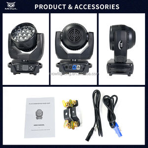 공장 가격 2PCS 19*15W RGBW 세척 줌 효과 LED 빔 스트로브 이동 헤드 라이트 Dj KTV 파티 결혼식 용 비행 케이스 포함 - Product Image 4