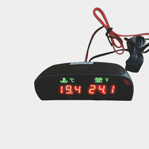 เครื่องวัดอุณหภูมิน้ำและแรงดันไฟฟ้าดิจิตอล Lyh 12V 24V แบบสากลสำหรับรถยนต์ รถบรรทุก รถขุด สำหรับการดัดแปลงและอัปเกรด - Product Image 1