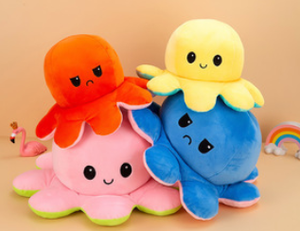 Peluche di Polpo con Doppia Espressione - Morbido <span class=keywords><strong>Animale</strong></span> di Peluche Reversibile per Regali e Gioco - Product Image 3