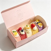 Boîte d'emballage personnalisable, recyclable, de qualité alimentaire, pour gâteau roulé, pain, chocolat, biscuits, dessert, boîte en papier