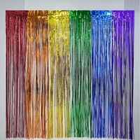 Promo! Tirai Foil Transparan Putih Warna-warni Ukuran 1x2 Meter untuk Dekorasi Pintu dan Pesta