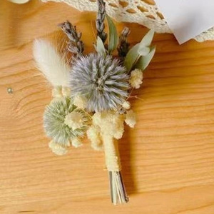 G206 Mini Bouquet da Sposa, Boutonniere per lo Sposo, Decorazione Boho, Mini Bouquet di Fiori Secchi, Corsage da Polso, Fiori per Matrimonio - Product Image 5