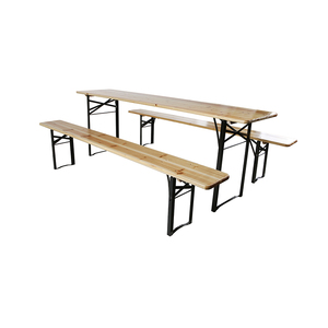 Meubles d'extérieur légers pliables en bois et en fer, table à bière, <span class=keywords><strong>banc</strong></span>, <span class=keywords><strong>jardin</strong></span>, cour, pelouse, ensemble trois pièces, <span class=keywords><strong>salon</strong></span> - Product Image 1