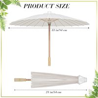 Parasol en papier pour fête de mariage Parapluie en bambou Parapluie en papier chinois blanc Pièce maîtresse de douche nuptiale Accessoire photo 60/80cm