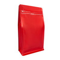 Sachet refermable mat de qualité alimentaire à huit soudures latérales en feuille d'aluminium avec fermeture éclair et languette de traction pour grains de café, noix et thé