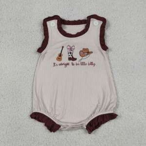 Ropa de Bebé Niña Estilo Vaquero Occidental RTS, Mono de Burbujas para Bebés, Body Casual al por Mayor para Recién Nacidos, Ropa de Bebé de Algodón y Spandex - Product Image 4