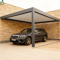 Pergola à lames orientables en aluminium ANCSEM, abri de voiture, système de toiture imperméable pour l'extérieur, abri de stationnement, montage multi-applications, sur mesure