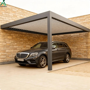 Pergola à lames orientables en aluminium ANCSEM, abri de voiture, système de toiture imperméable pour l'extérieur, abri de stationnement, montage multi-applications, sur mesure - Product Image 1