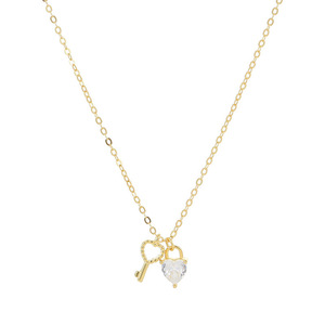 Nuevo Collar con Colgante de Llave y Zirconia en Acero Inoxidable Chapado en Oro, Estilo 2026, Regalo para Novia - Product Image 5