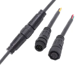 Nylon 2 3 4 5 6 7 8 Pin Ip67 Waterdichte Power Mannelijke Vrouwelijke M12 Connector Met Kabel