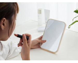 Espejo de maquillaje de tocador de escritorio cosmético plegable portátil, espejo de escritorio de pie de mesa de plástico personalizado de un solo lado, venta al por mayor - Product Image 6