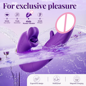 Vibratore Dildo 3 in 1 per Donne, Stimolatore Linguale, Pulsante e Ondulante per Punto <span class=keywords><strong>G</strong></span>, Giocattoli Sessuali per Donne, Masturbatore Femminile per Adulti - Product Image 4