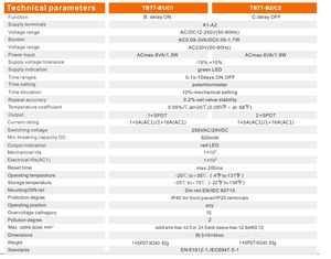 Relé de Tiempo Miniatura Sellado de Función Única para Riel DIN, 24-240V AC/DC, Voltaje de Operación Ultra Amplio, Potenciómetro de Protección - Product Image 2