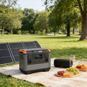 Estación de energía portátil de 2400W y 2000Wh con enchufe británico, tomas de CA, generador solar de onda sinusoidal pura para camping y emergencias - Product Image 6