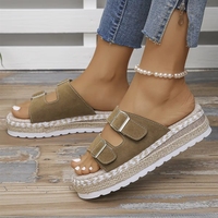 Sandales plates décontractées à brides croisées pour femmes – Confortables, classiques, à plateforme compensée, tendance et faciles à enfiler