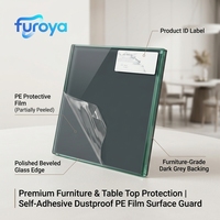Película Protectora de Vidrio PE Extraíble, Antipolvo, Transparente, para Muebles y Superficies de Mesa
