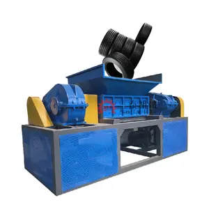 Tái chế chất thải lốp xe và chất thải cao su đôi-trục Shredder và phá vỡ chất thải chai thủy tinh hai-trục Máy Nghiền