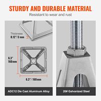 Crics de stabilisation pour camping-car VEVOR, lot de 4, crics de nivellement en aluminium pour caravane, vis simple, 6000 lb, réglables, 11/17