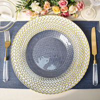 Assiettes de présentation personnalisées en verre texturé, série colorée, plusieurs couleurs disponibles, pour la restauration