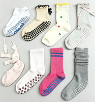 Chaussettes de yoga et de pilates pour femmes, antidérapantes, avec logo personnalisé, de haute qualité, en gros, avec coussinets