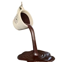 Sculpture d'art en acier inoxydable poli miroir 3D en forme de tasse de café flottante, design liquide, couleur et taille personnalisables pour la décoration de la maison et des cafés