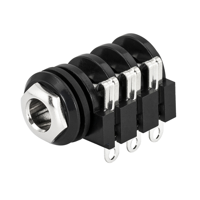 PCB Panel Mount 6 Pin 6.35mm Female Socket 1/4 Inch Jack Female Stereo Input Jack Socket Headphone Jack Silver Thread