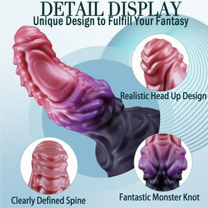 Dicker Fantasy-Tierdrachen-Dildo Großer Analplug Monster-Knoten Alien-Analpenis mit Saugnapf Weiches Silikon-Sexspielzeug - Product Image 5