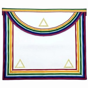 Delantal de Maestro de la Orden de la Insignia Real y Maestros Selectos, según el Reglamento Inglés - Morado con Flecos Dorados - Product Image 1