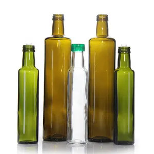 Top Quality Amber Dorica 250ml Cooking Oil Glass Bottles with Plastic Cap