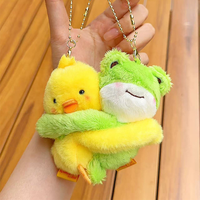 Amusant étreignant animal koala ours en peluche couple sac à dos porte-clés pendentif anniversaire des enfants petit cadeau