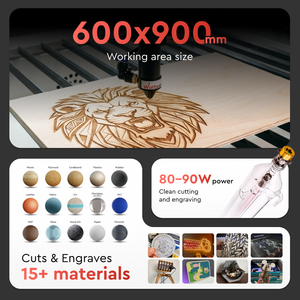 เครื่องพิมพ์เลเซอร์ Wattsan 6090 LT ขนาด 600*900 มม. เครื่องแกะสลักและตัดด้วยเลเซอร์ CO2 สำหรับไม้/อะคริลิก เครื่องพิมพ์เลเซอร์ CO2 ระดับมืออาชีพ - Product Image 2