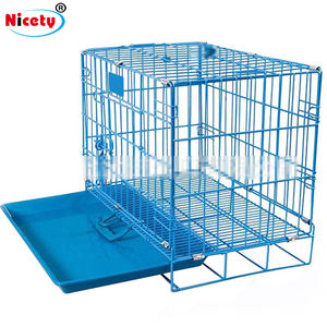 Di alta qualità di ferro di grandi dimensioni in metallo gabbia per cani con vassoio di plastica resistente e forte canile uso esterno nero ad alta resistenza di colore nero - Product Image 1