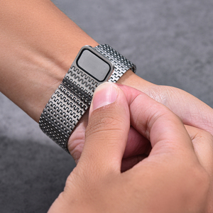 Bracelet de montre en acier inoxydable vintage JAETIUM, motif mosaïque unique, bracelet de remplacement en acier inoxydable pour Apple Watch - Product Image 4