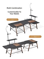 Table de camping pliante modulaire IGT, multi-combinable, table de cuisine de camping extérieure, unité détachable pour pique-nique, camping en plein air