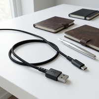 Cable de Carga Rápida USB Tipo-C a Tipo-C de 1 m, PVC y TPE, Silicona Trenzada, Duradero, Resistente a más de 100 000 Curvaduras, Anti-Rotura