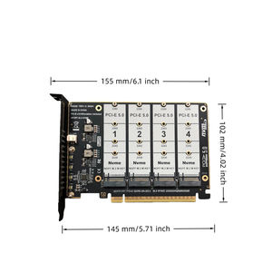 TISHRIC Erweiterungskarte PCIE 5.0 X16 NVME M.2 MKEY SSD RAID 4Bay SSD-Array-Adapterkarte 128Gbps Motherboard für 2230/42/60/80 SSD - Product Image 6
